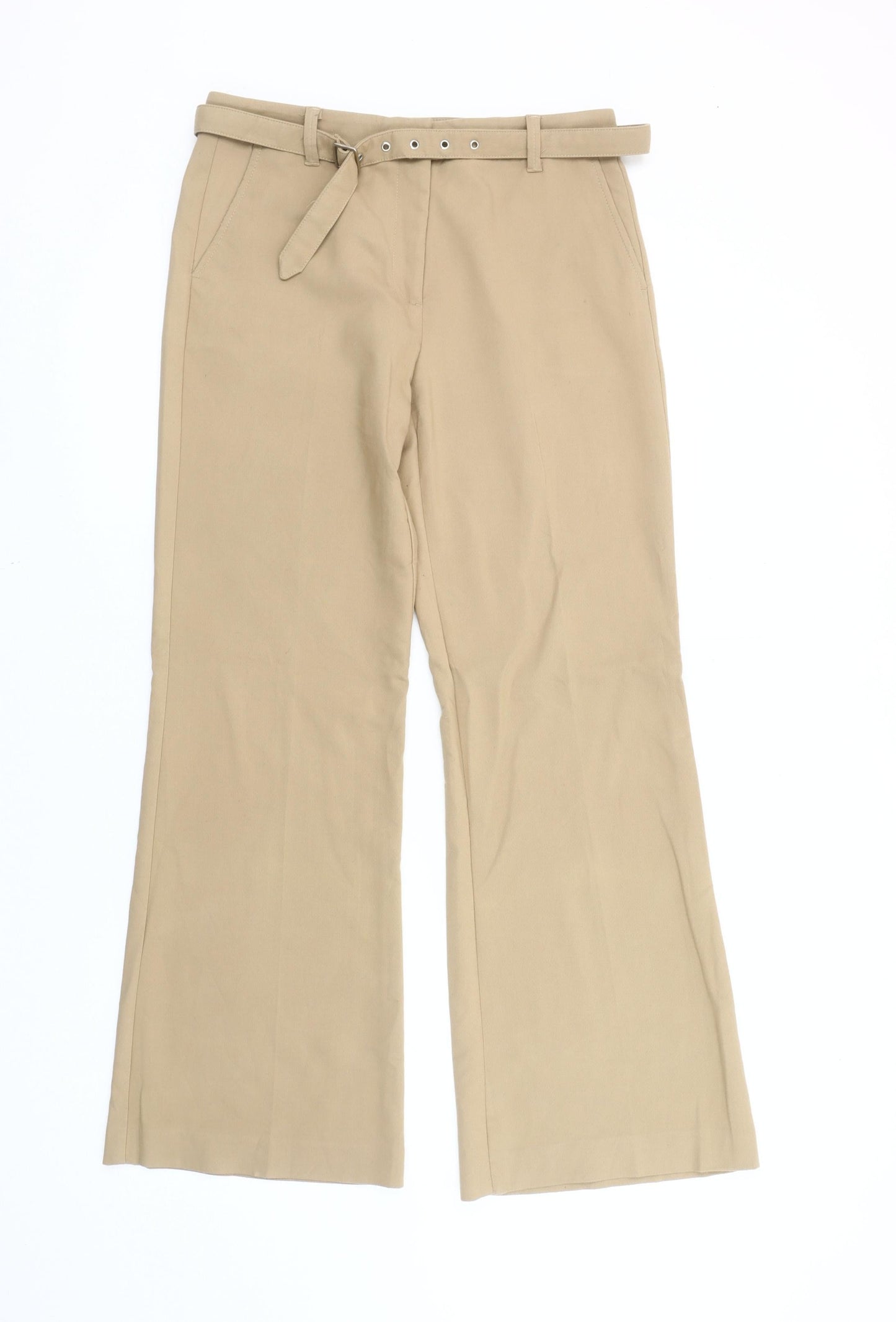 Womens UK Size 12 Marks and Spencer Regular Fit Chino Beige Trousers