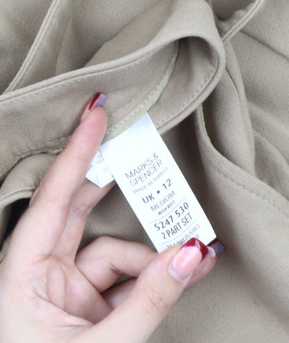 Womens UK Size 12 Marks and Spencer Regular Fit Chino Beige Trousers