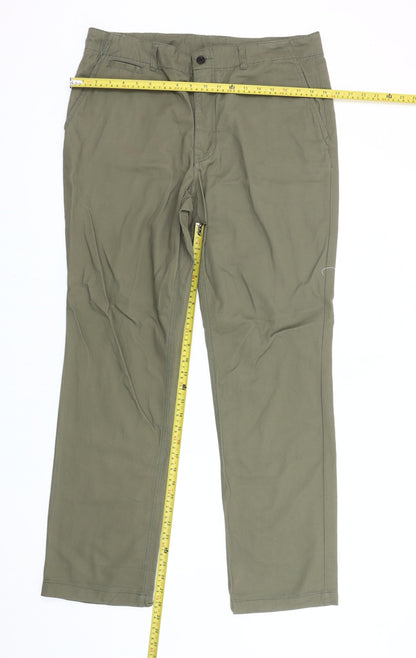 Jaeger Men's Green Chino Trousers 36W 32L Regular Fit Cotton