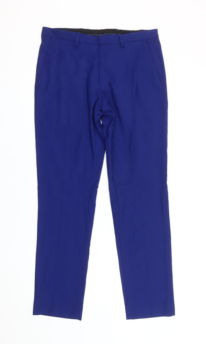Burton Menswear London Men’s Blue Slim Fit Dress Trousers 32R