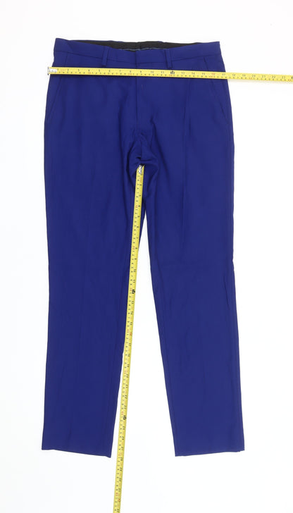 Burton Menswear London Men’s Blue Slim Fit Dress Trousers 32R