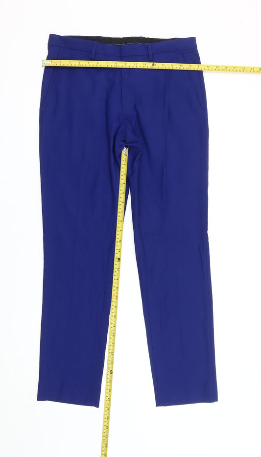 Burton Menswear London Men’s Blue Slim Fit Dress Trousers 32R