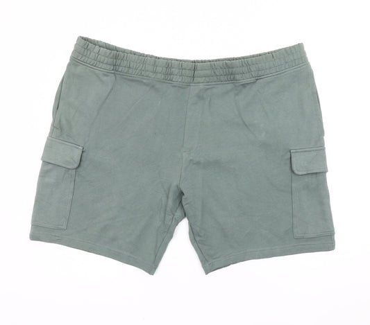 Marks and Spencer Men’s Green 3XL Athletic Shorts Cotton Pockets