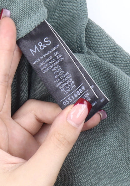 Marks and Spencer Men’s Green 3XL Athletic Shorts Cotton Pockets