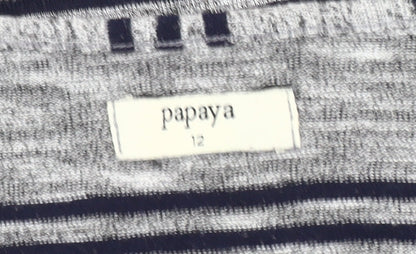 Womens UK Size 12 Papaya Grey Cardigan Jumper