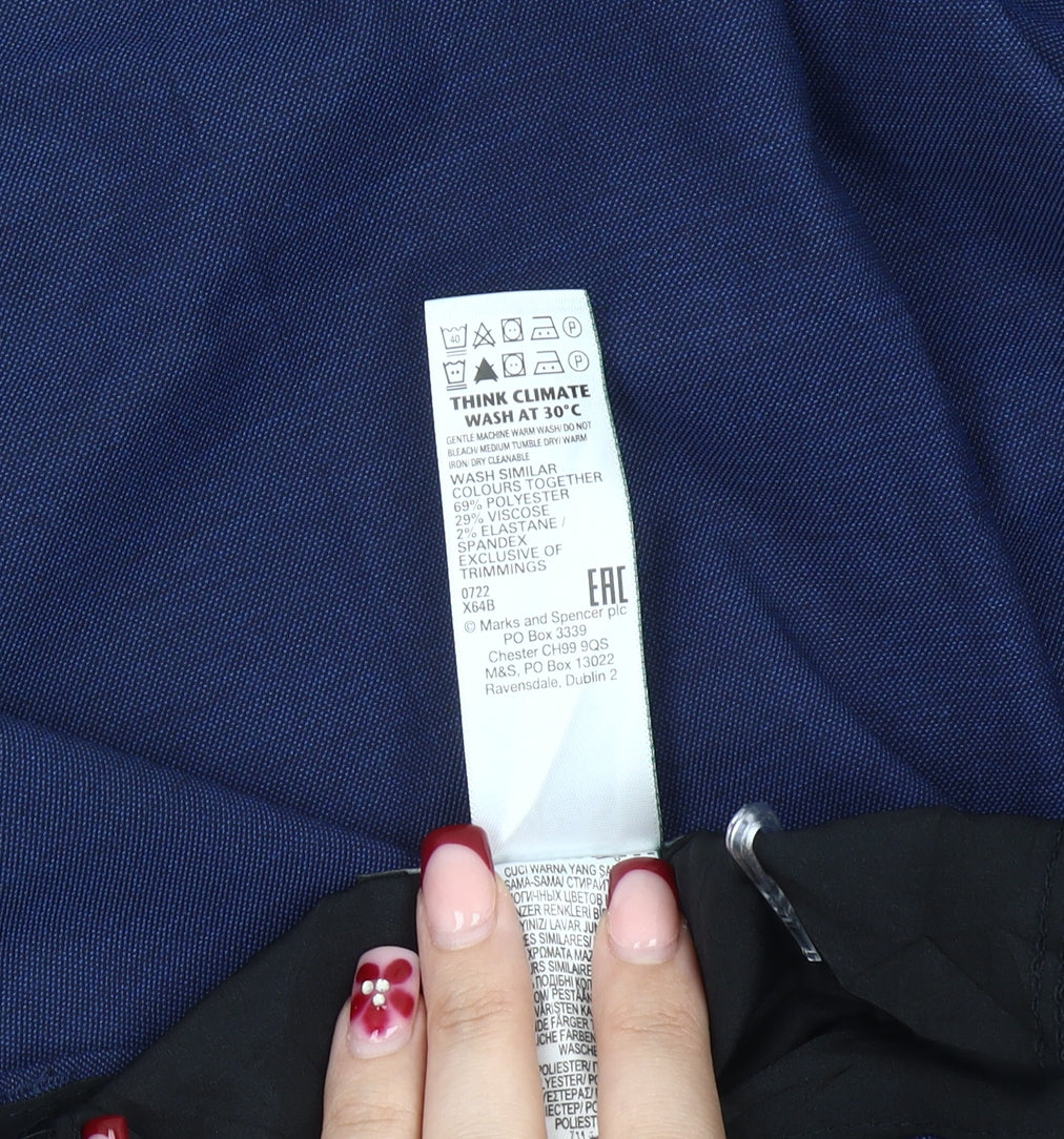 Marks and Spencer Men's Blue Slim Fit Dress Trousers 34W 31L