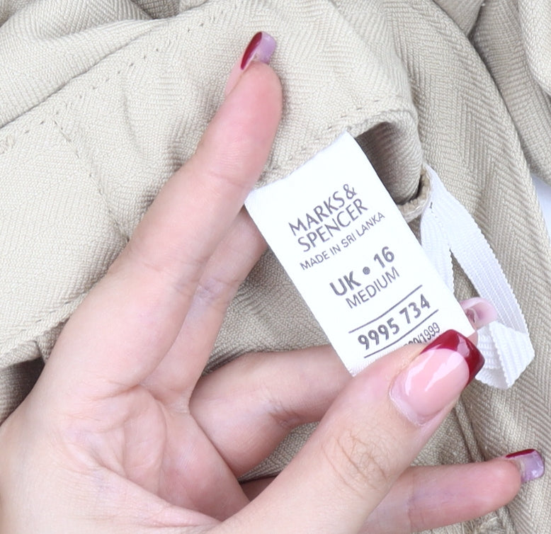 Womens UK Size 16 Marks and Spencer Regular Fit Casual Business Workwear Beige T
