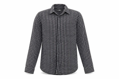Gap Men’s Black Grey Slim Fit Checked Long Sleeve Button-Up Shirt Size 14-14.5