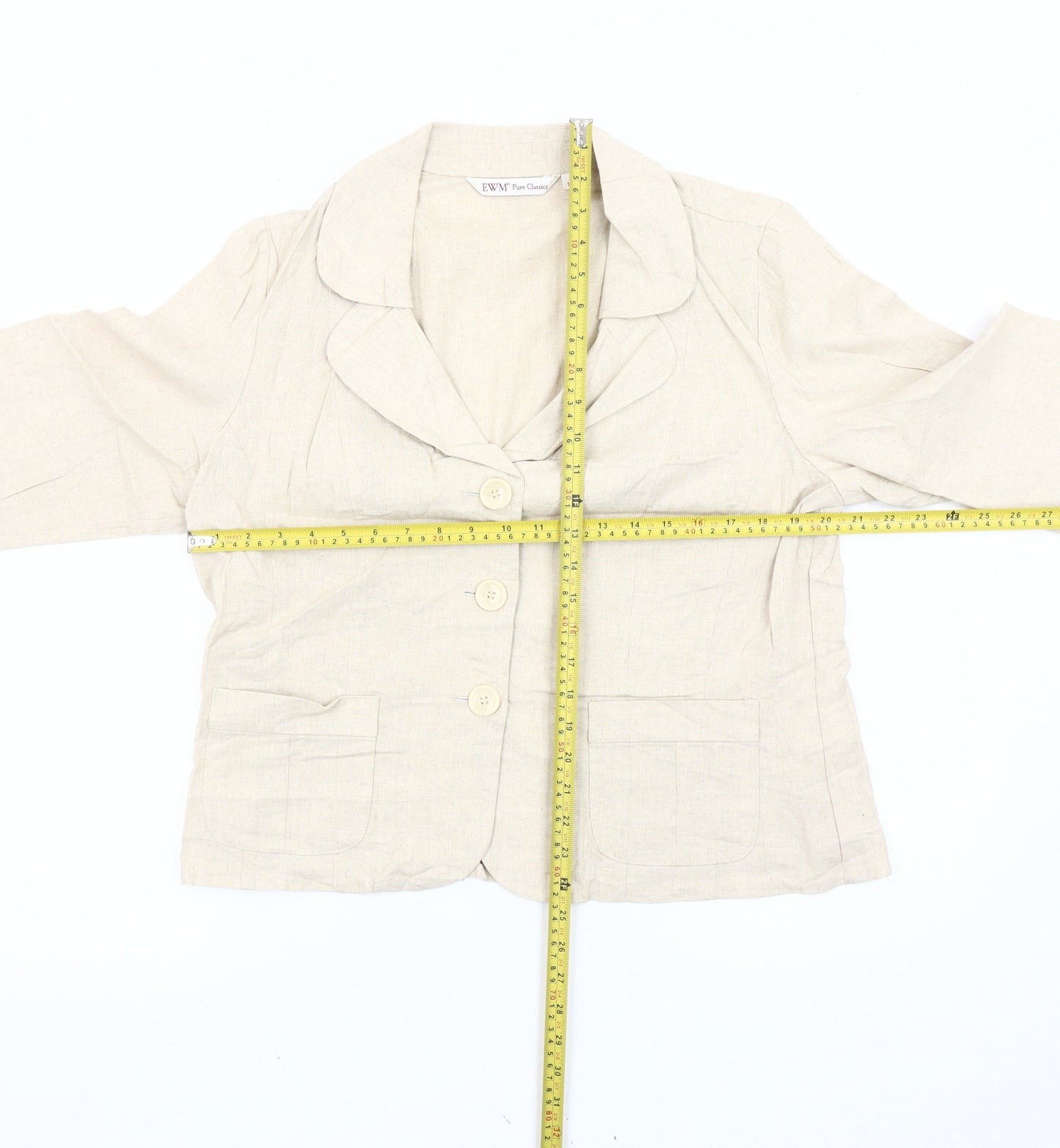 EWM Pure Classics Beige Linen Blend Blazer Women’s Size 18