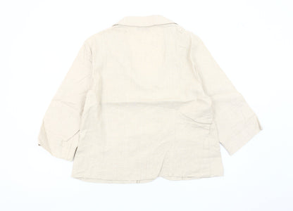 EWM Pure Classics Beige Linen Blend Blazer Women’s Size 18