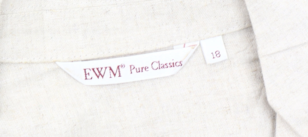 EWM Pure Classics Beige Linen Blend Blazer Women’s Size 18