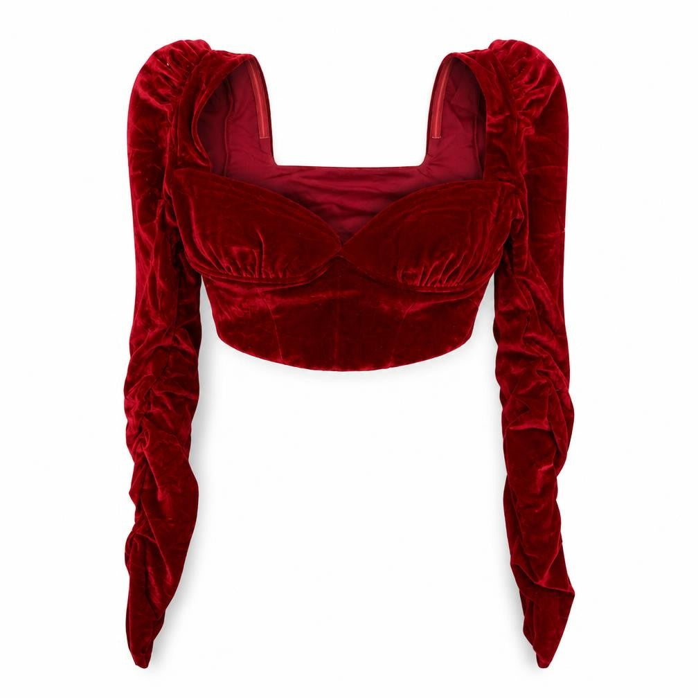 Womens UK Size 12 Oh Polly Red Cropped Blouse