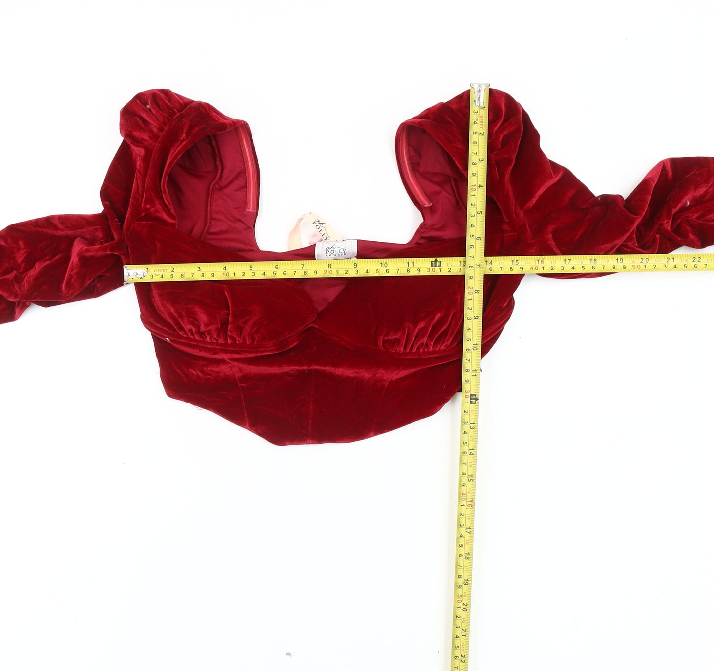 Womens UK Size 12 Oh Polly Red Cropped Blouse