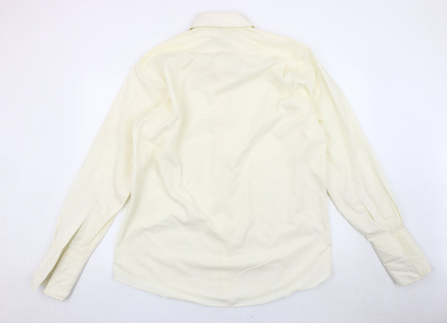 Racing Green Men’s Ivory Cotton Long Sleeve Dress Shirt 17/43