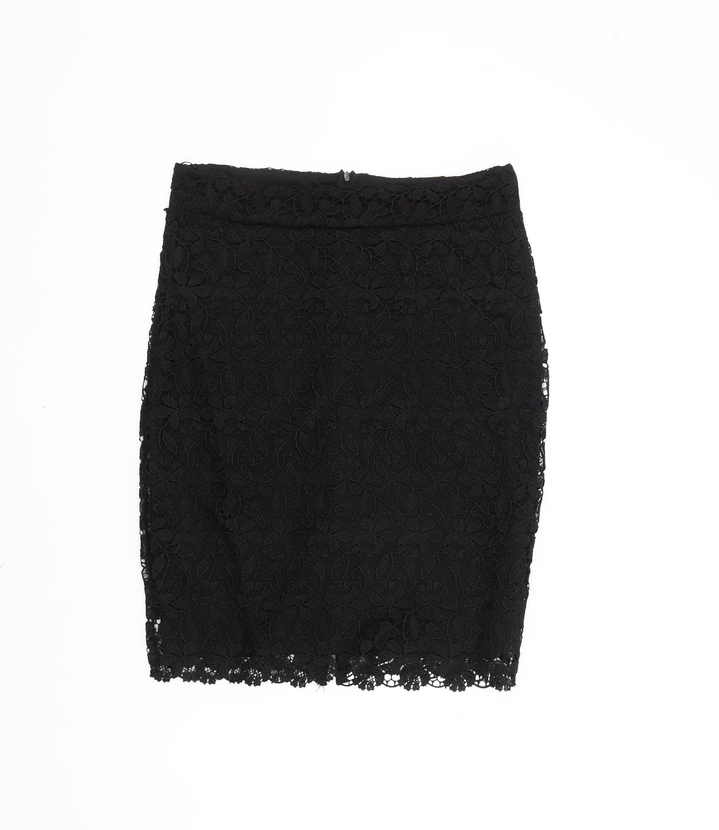 Papaya Women’s Black Lace Pencil Skirt Size 12 Knee Length Formal