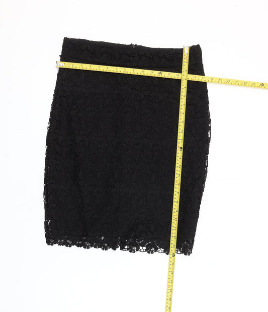 Papaya Women’s Black Lace Pencil Skirt Size 12 Knee Length Formal