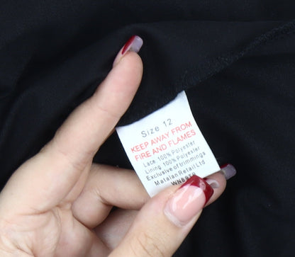 Papaya Women’s Black Lace Pencil Skirt Size 12 Knee Length Formal