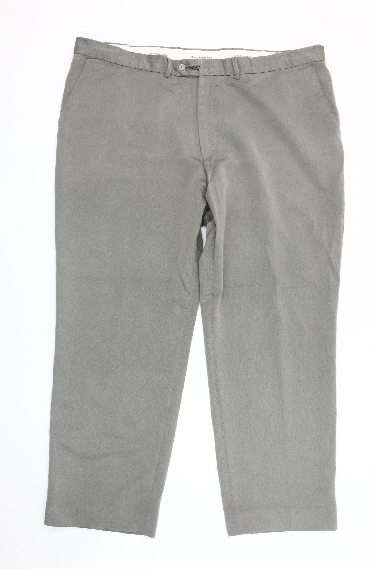 Greenwoods Mens Grey Chino Trousers 45in Waist 29in Leg Big & Tall