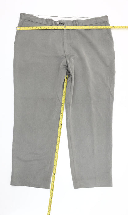 Greenwoods Mens Grey Chino Trousers 45in Waist 29in Leg Big & Tall