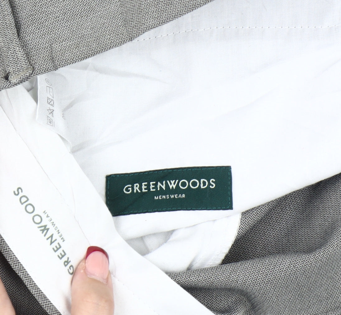 Greenwoods Mens Grey Chino Trousers 45in Waist 29in Leg Big & Tall