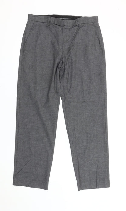 Marks and Spencer Men’s Grey Regular Fit Dress Pants 32W 29L