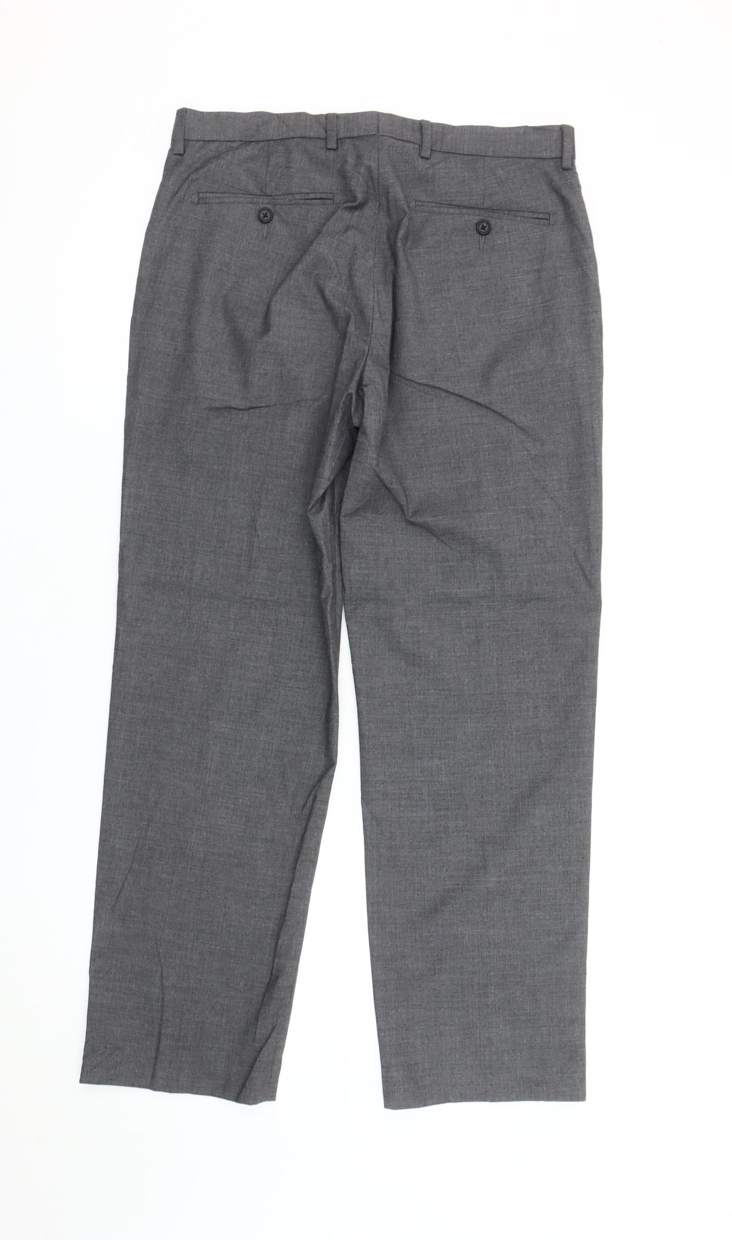 Marks and Spencer Men’s Grey Regular Fit Dress Pants 32W 29L