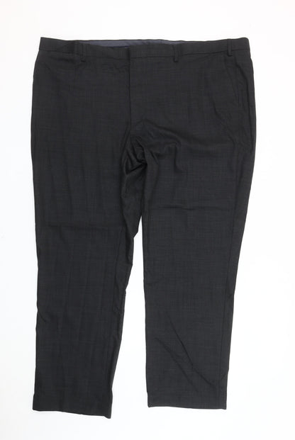 Marks and Spencer Men’s Black Wool Blend Dress Trousers 50in Waist 31in Leg