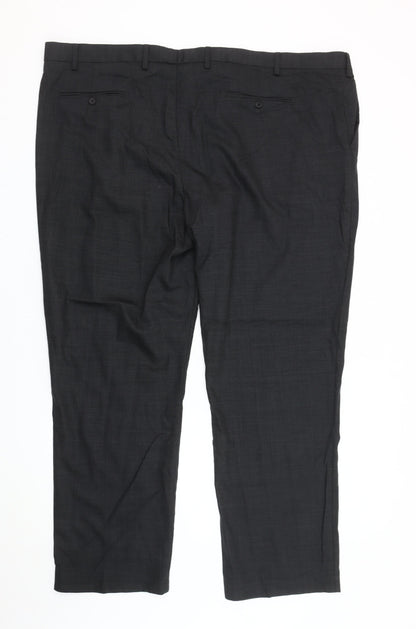 Marks and Spencer Men’s Black Wool Blend Dress Trousers 50in Waist 31in Leg