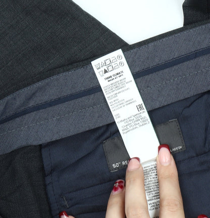 Marks and Spencer Men’s Black Wool Blend Dress Trousers 50in Waist 31in Leg