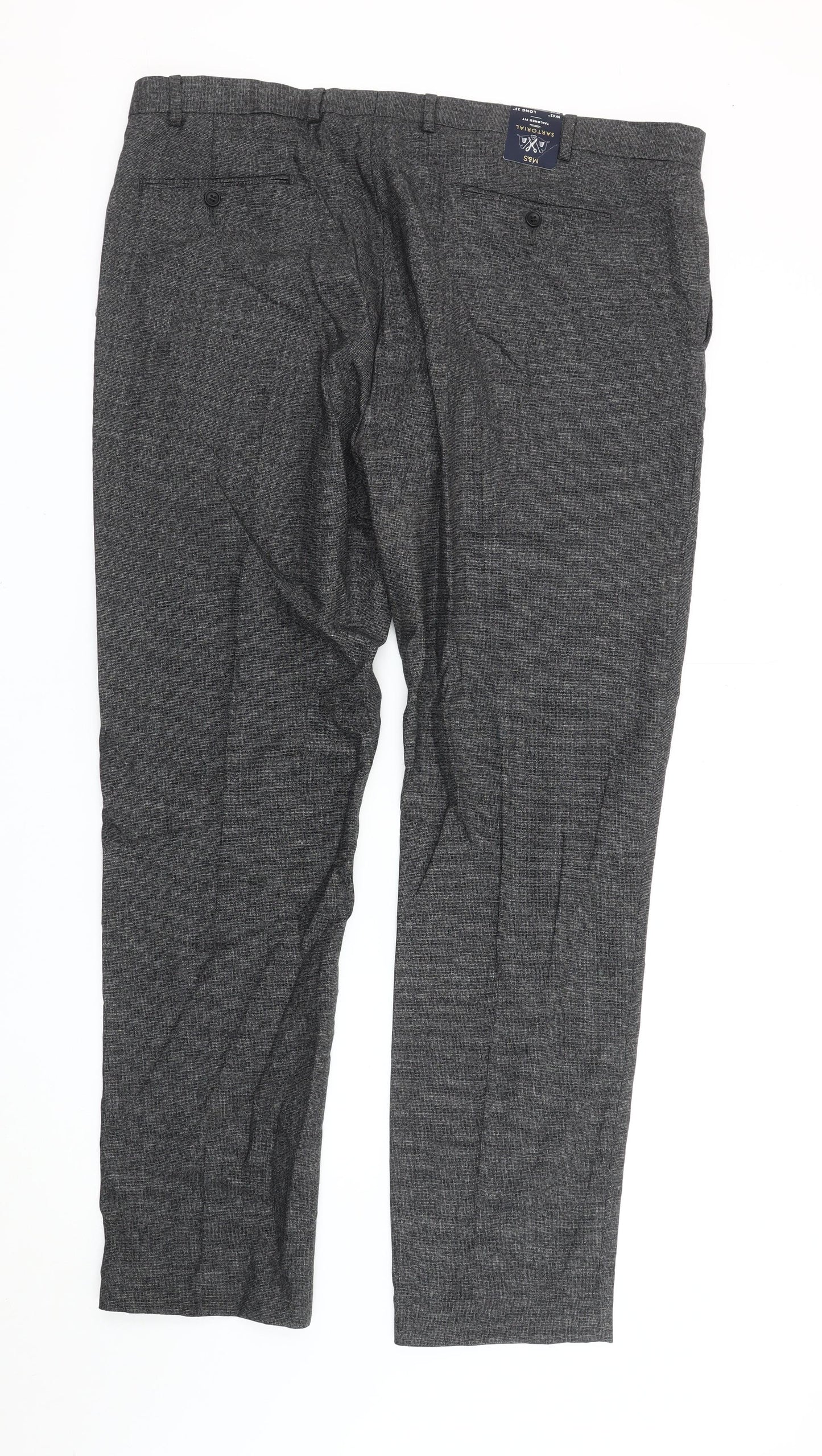 Marks and Spencer Men's Grey Wool Dress Pants Trousers 42L