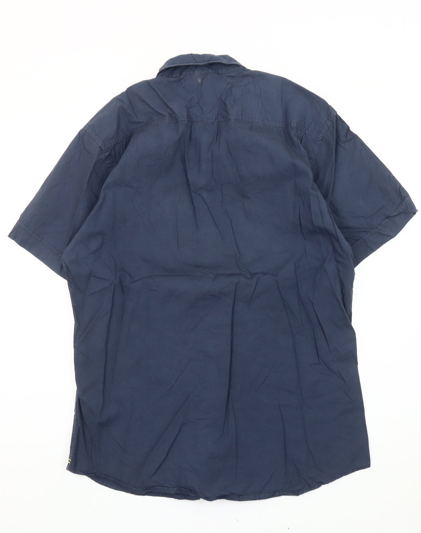 Tommy Hilfiger Men’s Blue L Classic Vintage Fit Short Sleeve Shirt