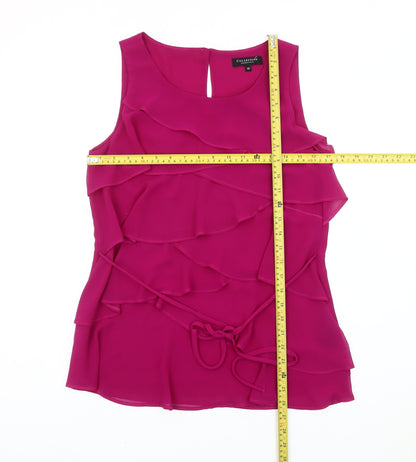 Debenhams Women’s Pink Ruffle Sleeveless Tunic Blouse Size 10