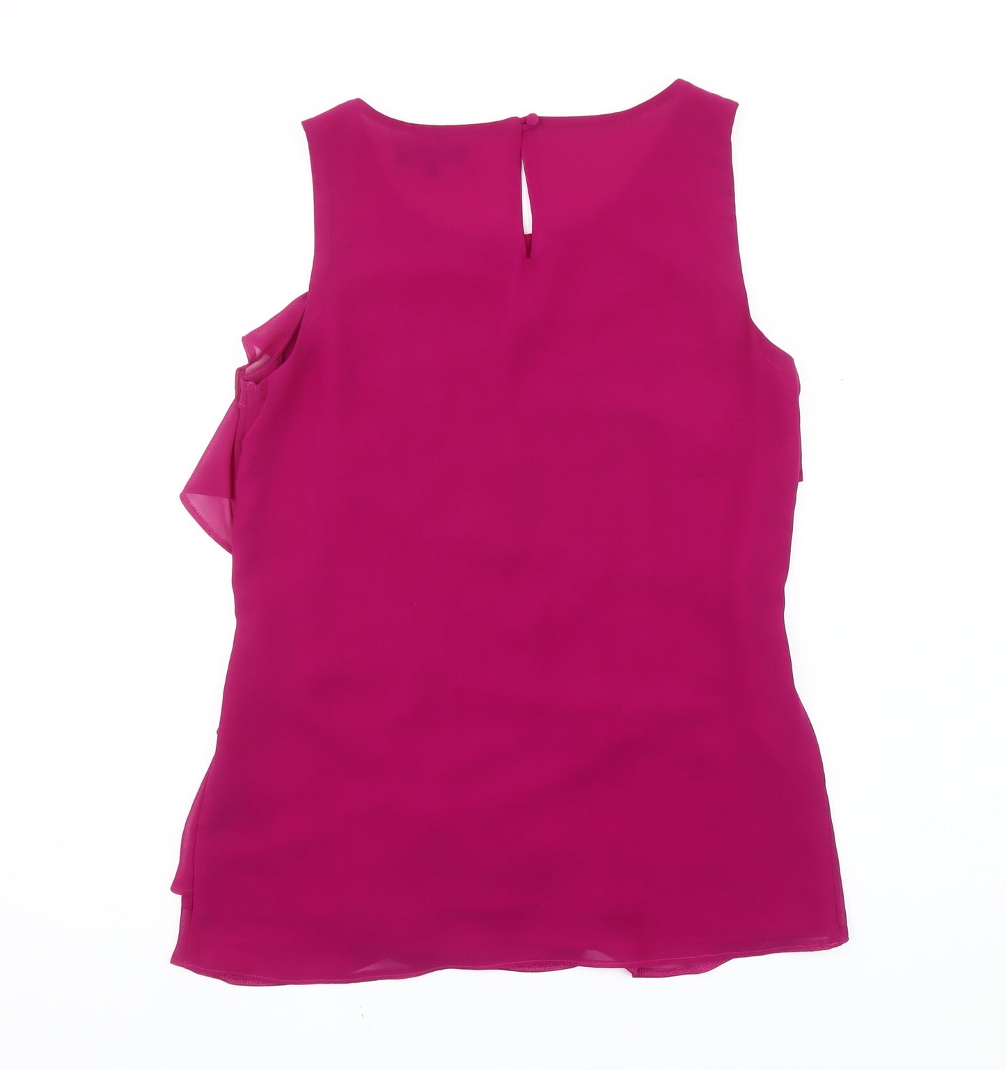 Debenhams Women’s Pink Ruffle Sleeveless Tunic Blouse Size 10