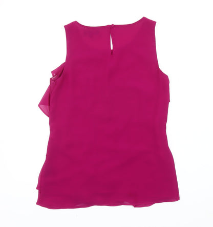 Debenhams Women’s Pink Ruffle Sleeveless Tunic Blouse Size 10