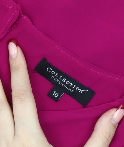 Debenhams Women’s Pink Ruffle Sleeveless Tunic Blouse Size 10