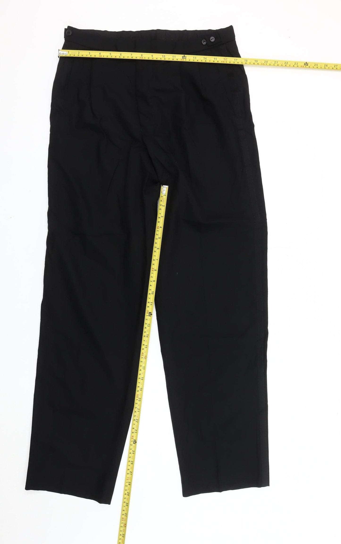 Marks and Spencer Men's Black 34x33 Pleated Dress Pants