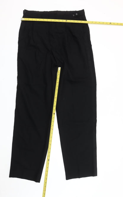 Marks and Spencer Men's Black 34x33 Pleated Dress Pants