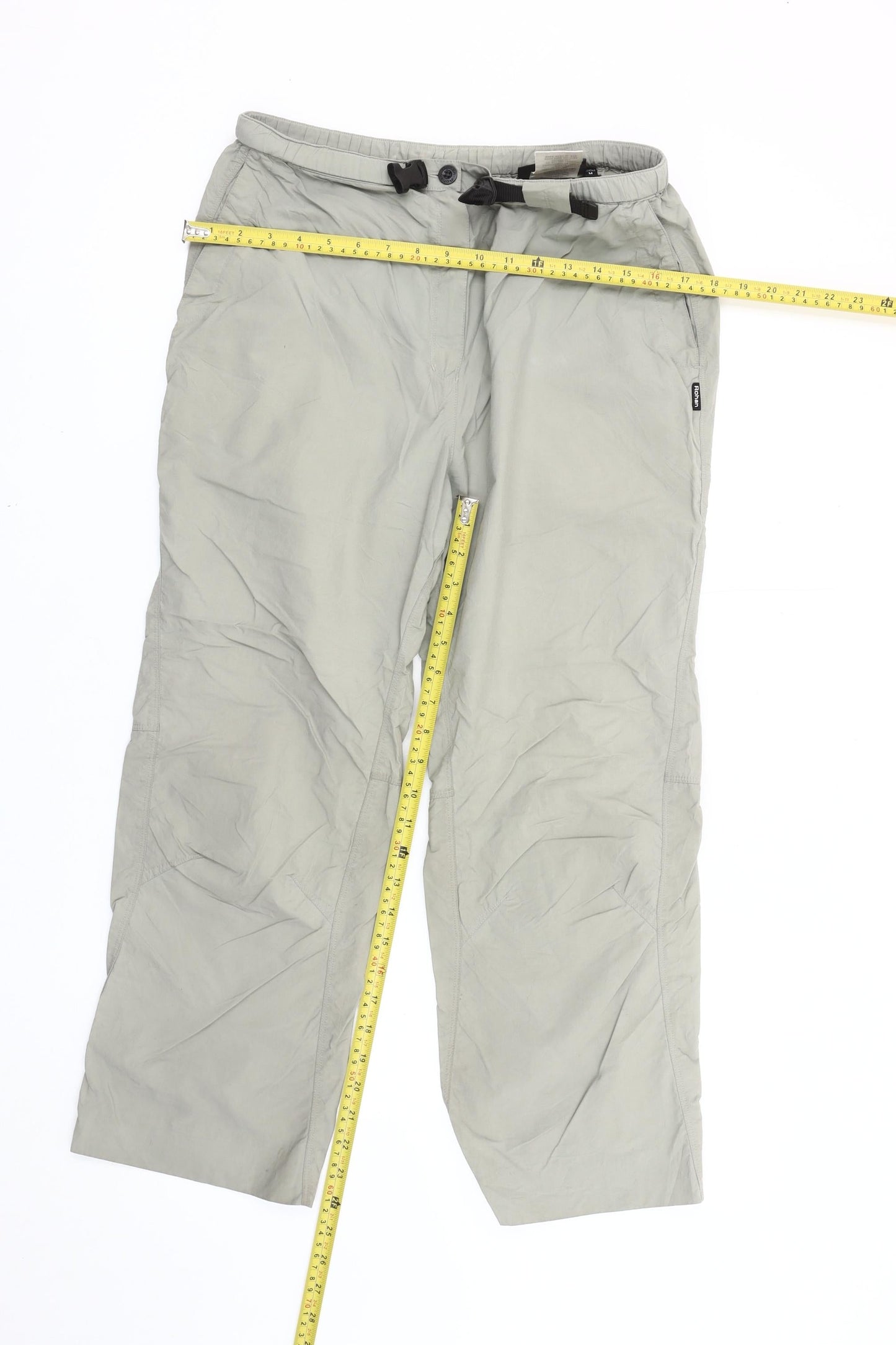 Rohan Unisex Adults Grey Cargo Travel Trousers Size M Polyamide