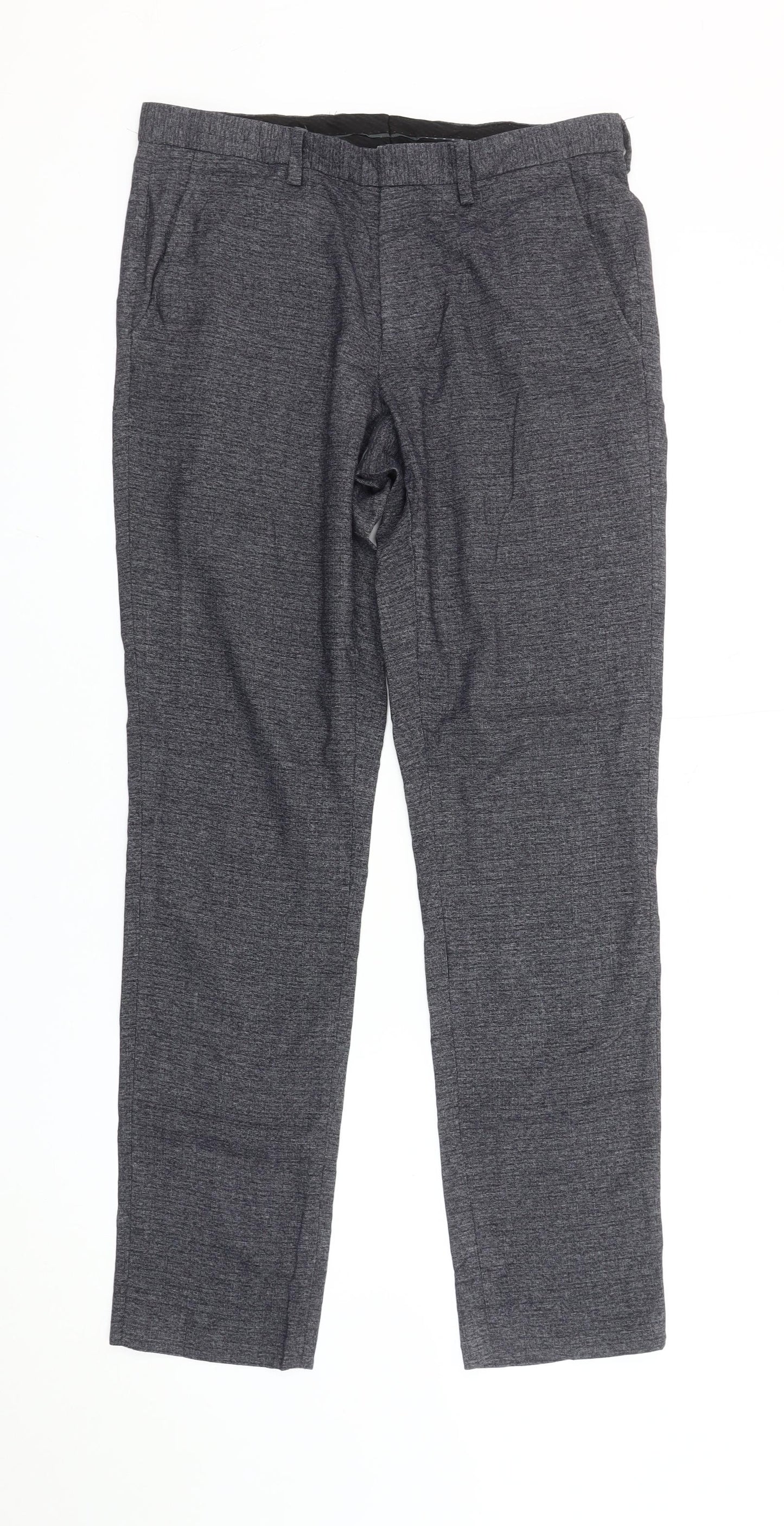 Mens UK Size 30R Burton Menswear London Slim Fit Dress Pants Grey Trousers