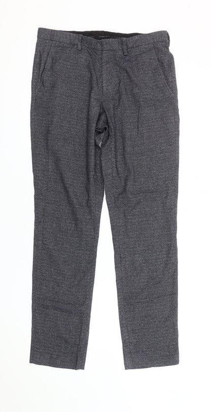 Mens UK Size 30R Burton Menswear London Slim Fit Dress Pants Grey Trousers