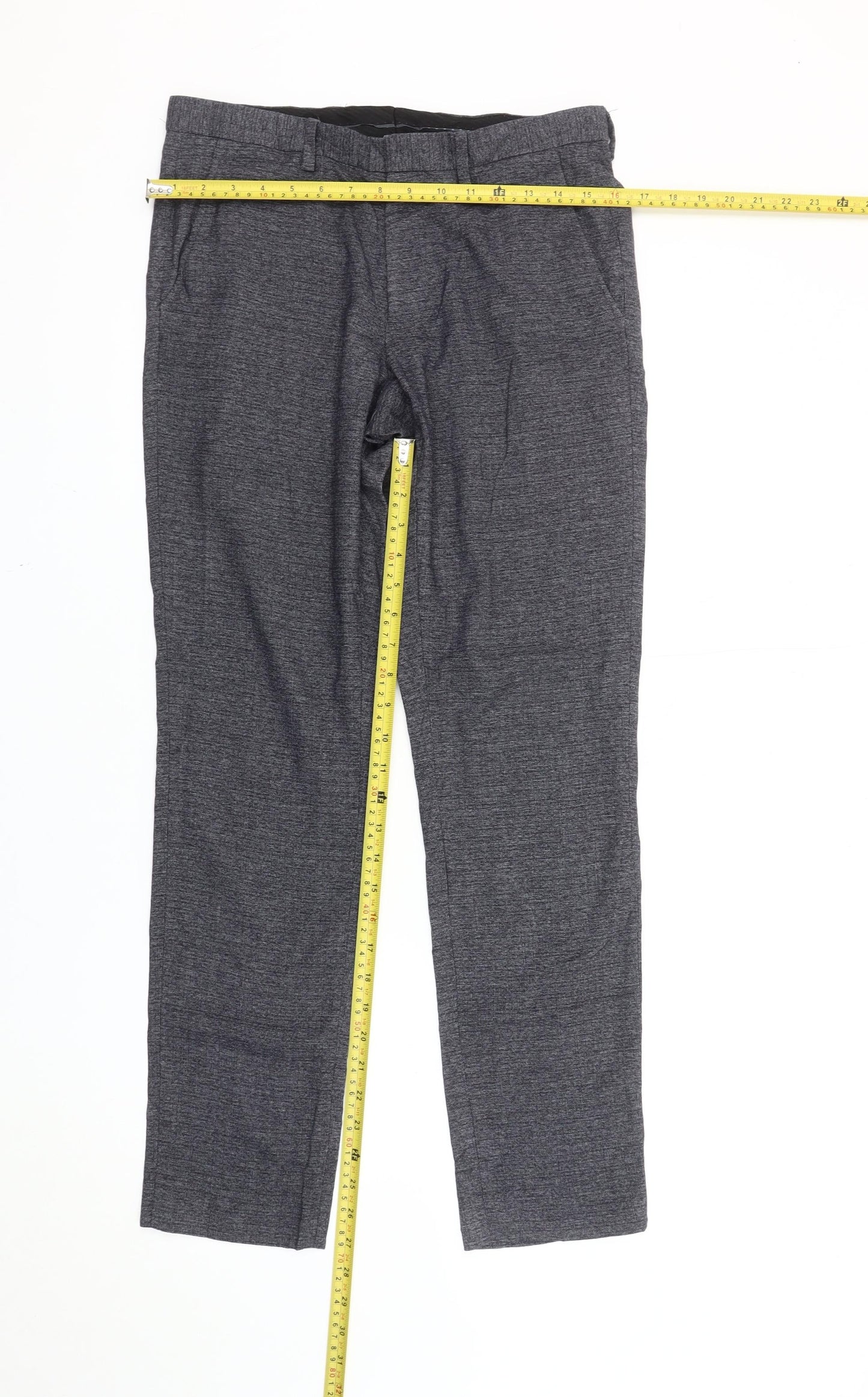 Mens UK Size 30R Burton Menswear London Slim Fit Dress Pants Grey Trousers