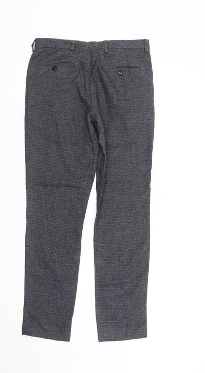 Mens UK Size 30R Burton Menswear London Slim Fit Dress Pants Grey Trousers