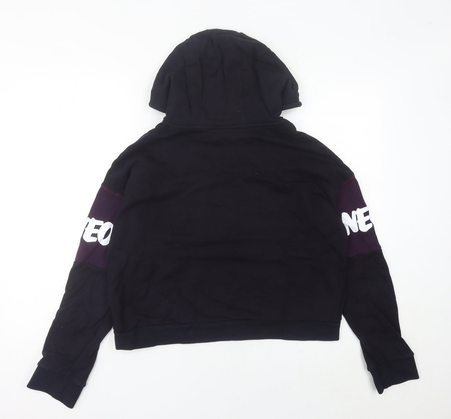 Adidas Womens Black Cat Graphic Pullover Hoodie UK 10