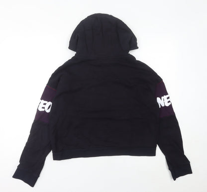 Adidas Womens Black Cat Graphic Pullover Hoodie UK 10