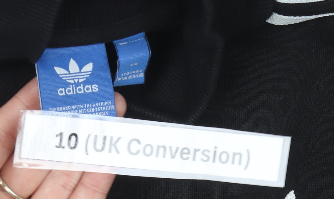 Adidas Womens Black Sweatshirt UK 10 Regular Fit Sportswear