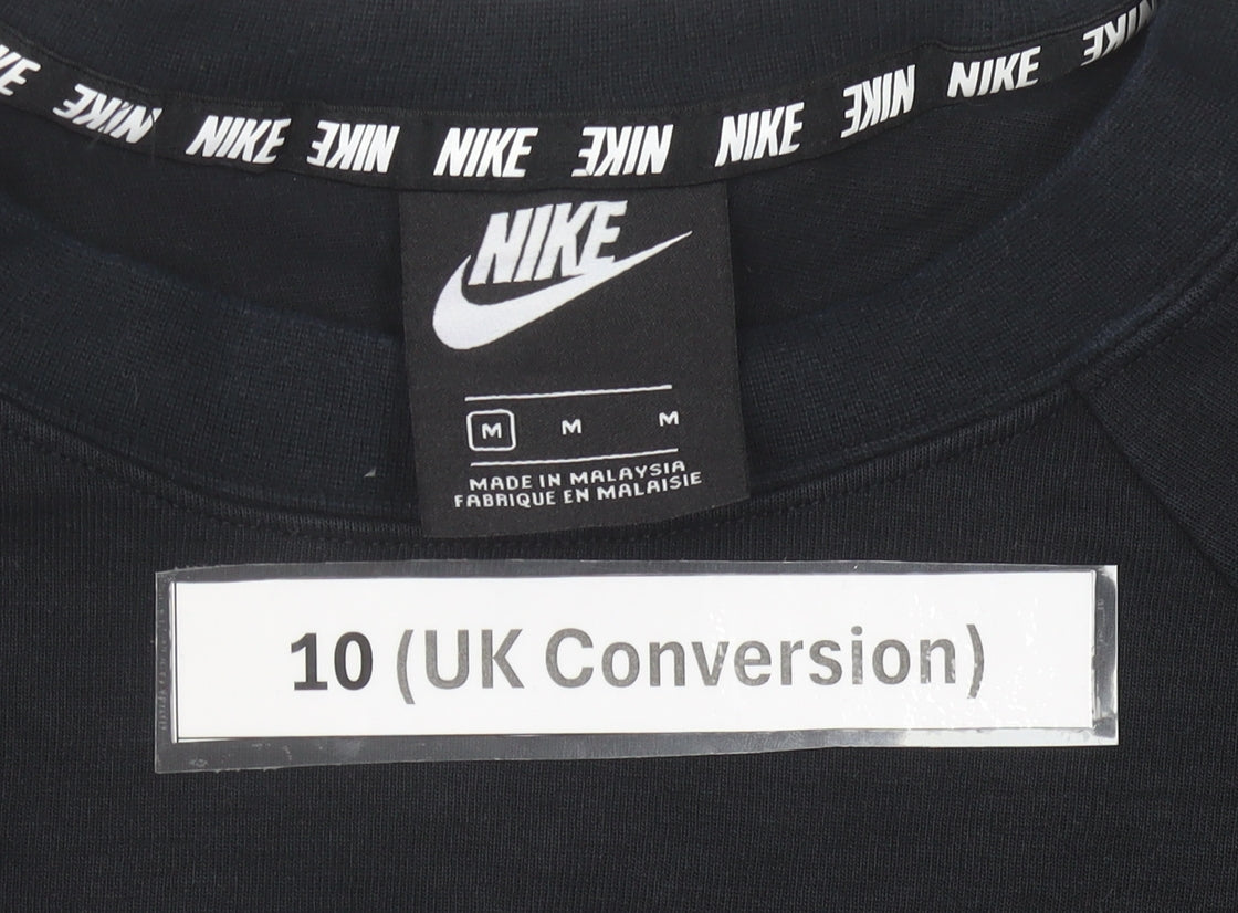 Nike Womens Black Sweatshirt UK 10 Logo Crew Neck Pullover