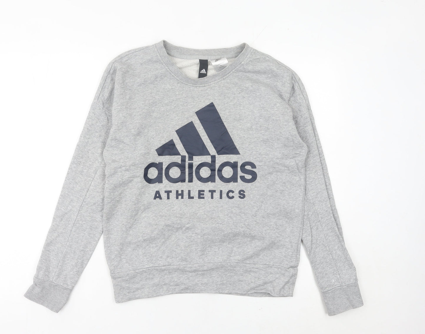 Adidas Women’s Grey Sweatshirt Size 8 Logo Pullover Athletic Top