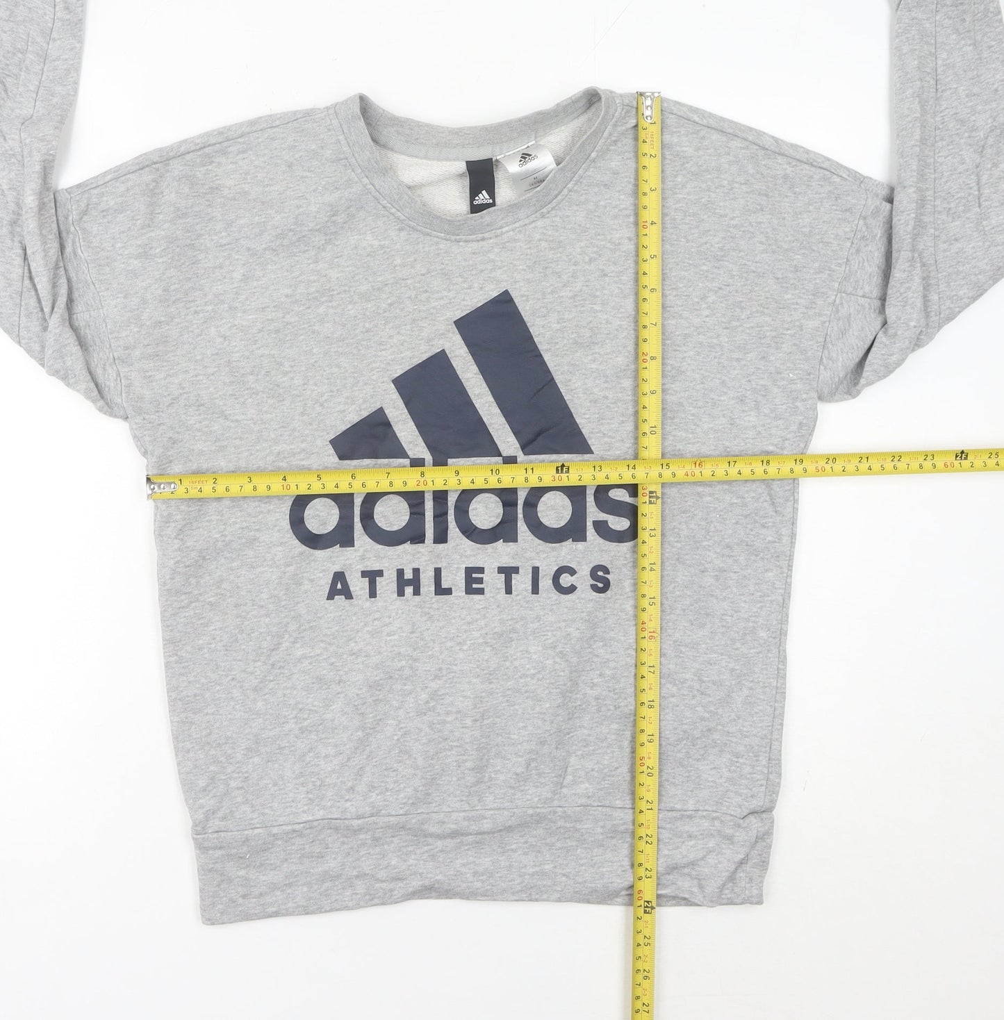 Adidas Women’s Grey Sweatshirt Size 8 Logo Pullover Athletic Top