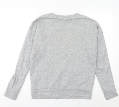 Adidas Women’s Grey Sweatshirt Size 8 Logo Pullover Athletic Top