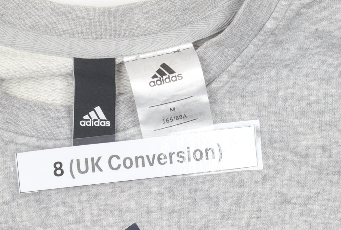 Adidas Women’s Grey Sweatshirt Size 8 Logo Pullover Athletic Top